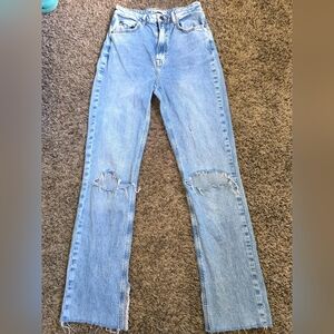 Zara Light Blue Straight Leg Jeans